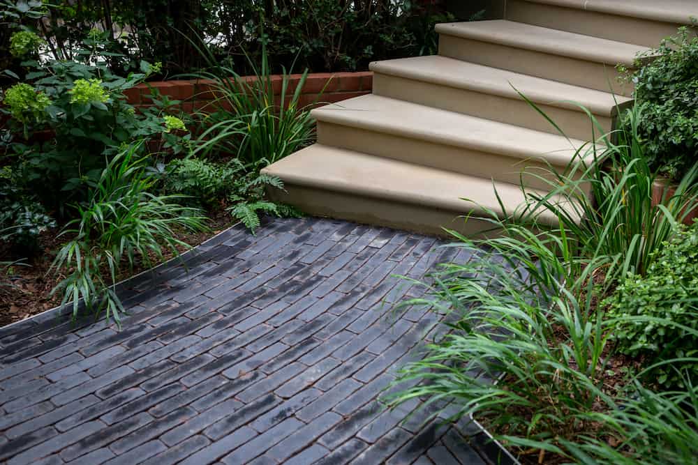 clay paver installation front garden hornsey london