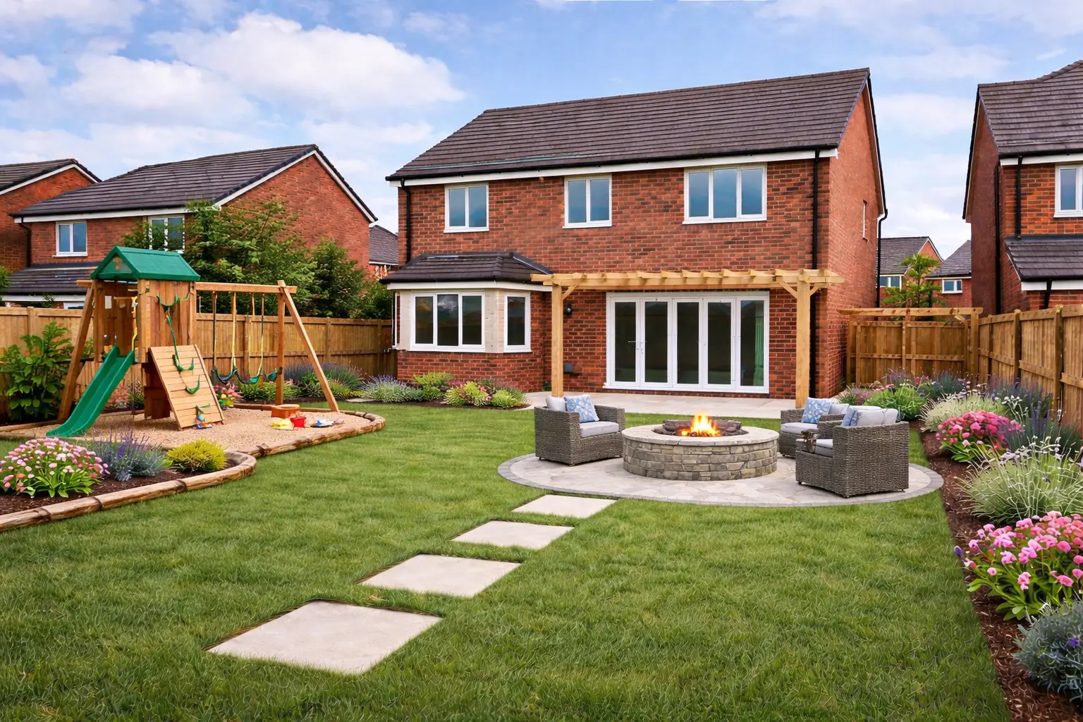 new build garden landscaping in hertfordshire garden transformation idea