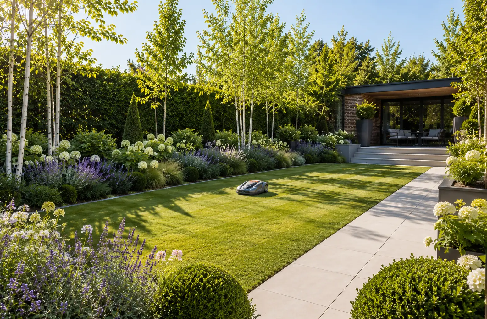 robot lawnmower for smart garden